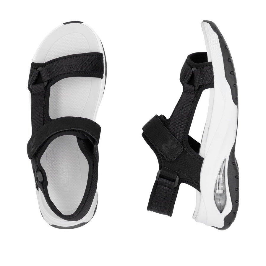 Rieker Sport W3151-01 Black Vegan Sandals