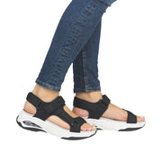 Rieker Sport W3151-01 Black Vegan Sandals