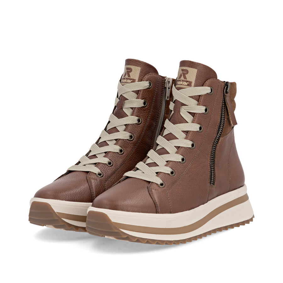 Rieker W3870-24 Womens Brown Chunky Boots