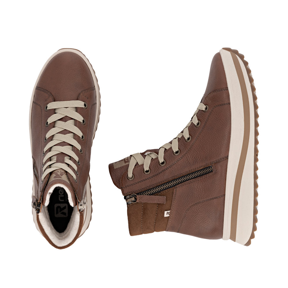 Rieker W3870-24 Womens Brown Chunky Boots
