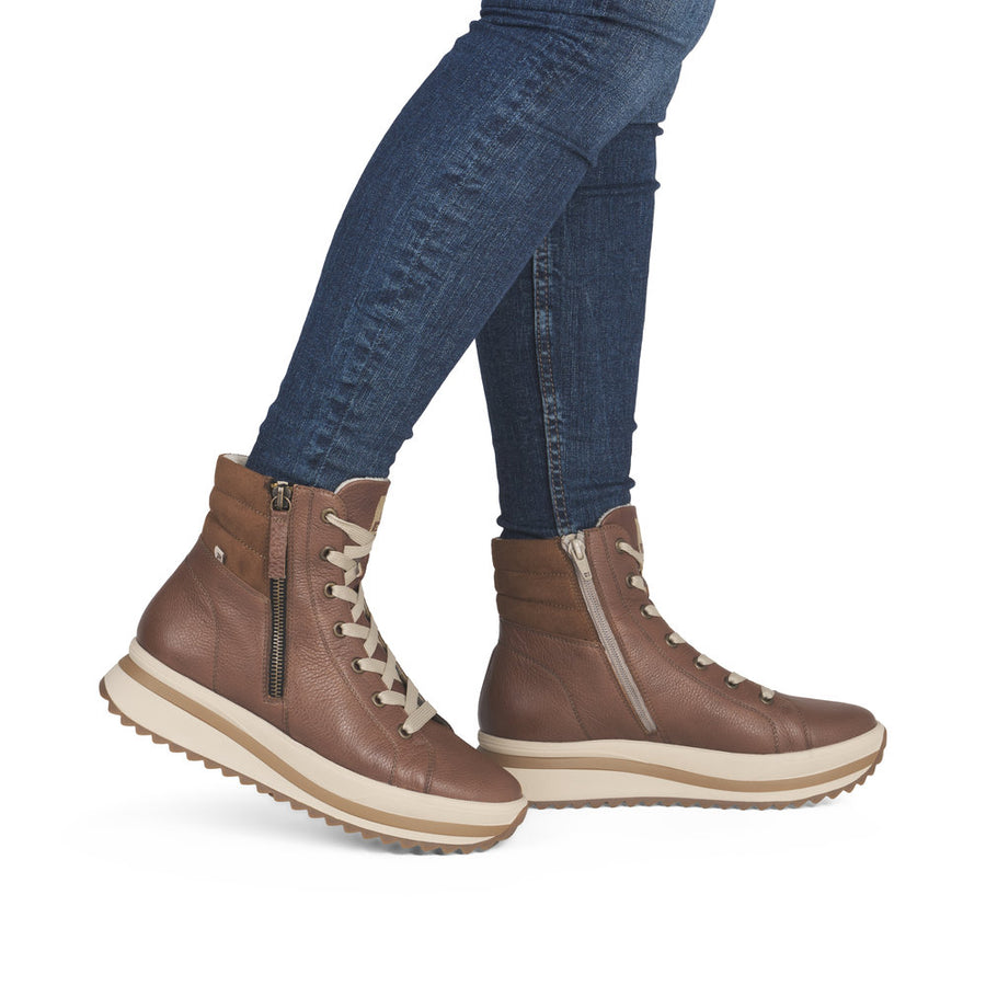 Rieker W3870-24 Womens Brown Chunky Boots