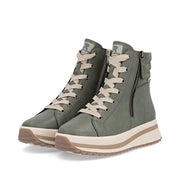 Rieker W3870-54 Womens Moss Green Chunky Boots