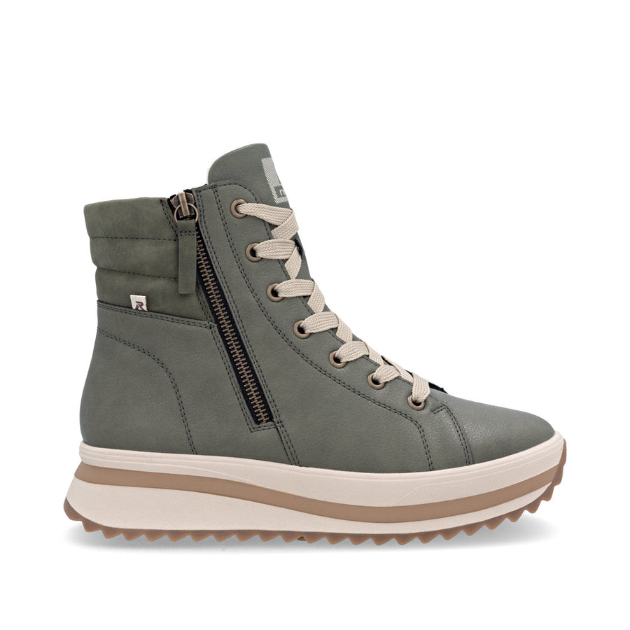 Rieker W3870-54 Womens Moss Green Chunky Boots