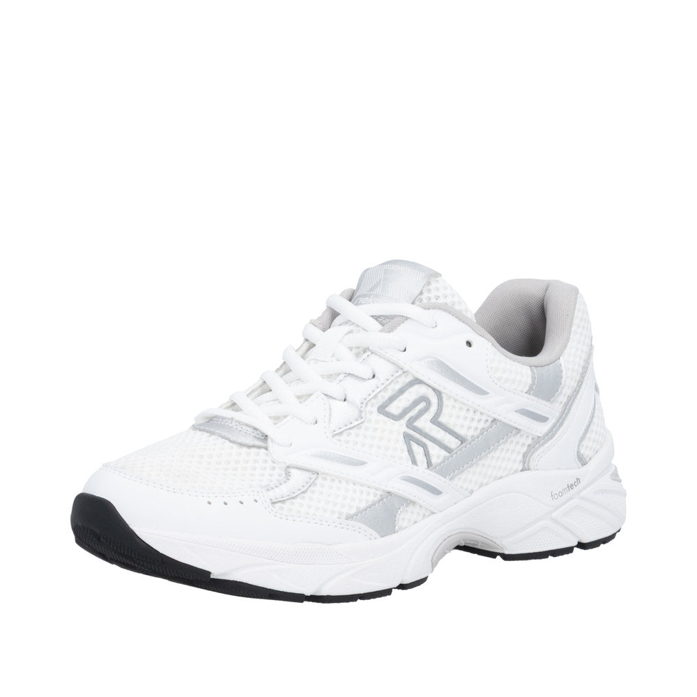 Rieker W4200-81 White/Silver Mesh Wide Fit Trainers