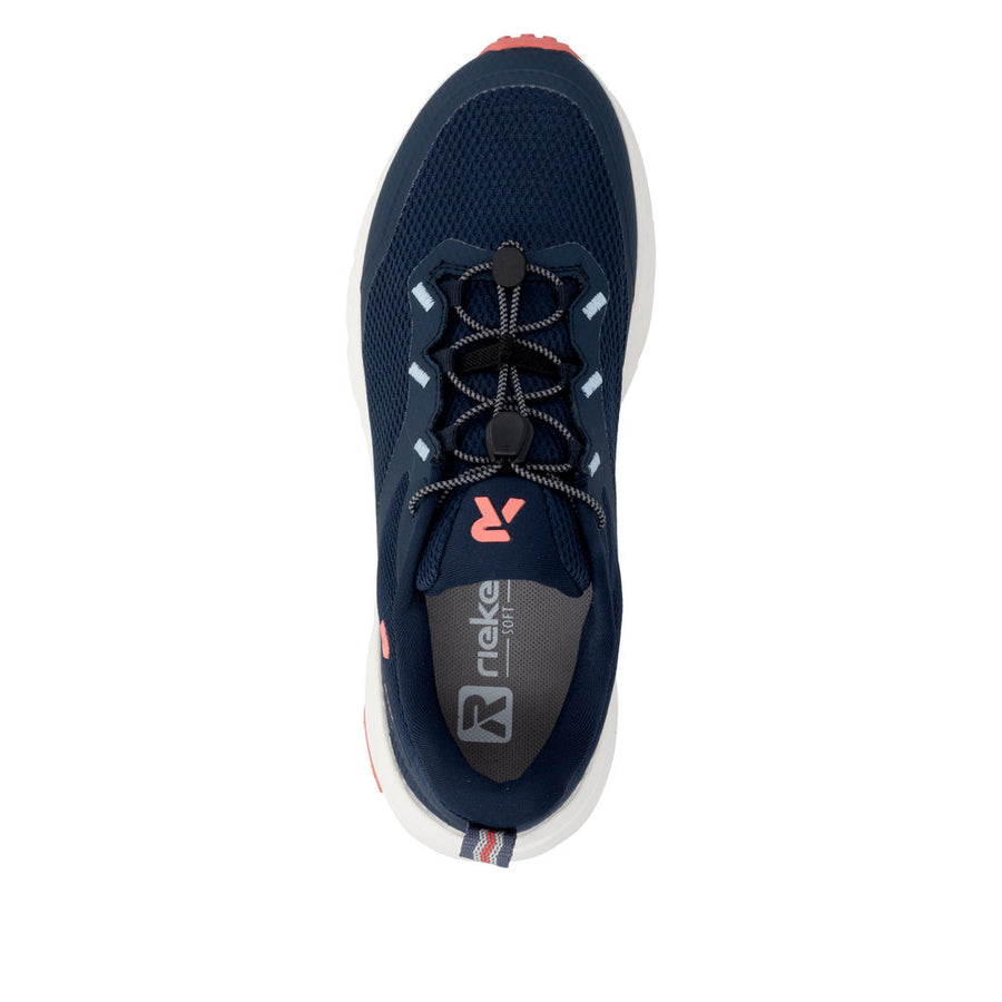 Rieker W4502-14 Navy Water Resistant Wide Fit Trainers