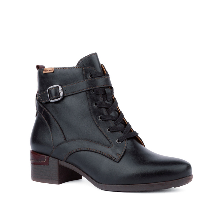 Pikolinos Malaga W6W-8996C1 Black Lace and Zip Ankle Boots