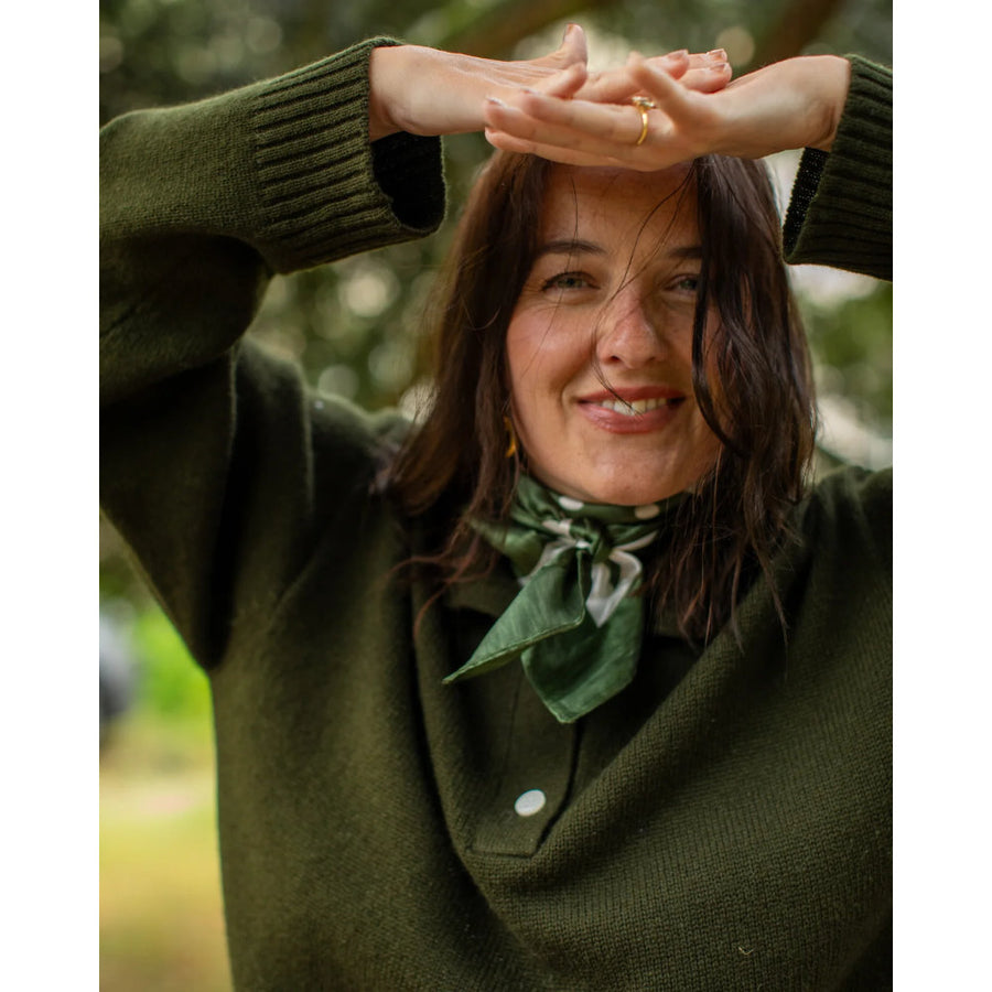 Chalk Wren Scarf - Small Spot - Pine Green