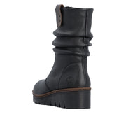 Rieker X9155-00 Black Warm Lined Wedge Boots