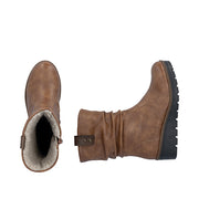 Rieker X9155-24 Brown Warm Lined Wedge Boots