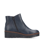 Rieker X9164-14 Womens Blue Wedge Boots