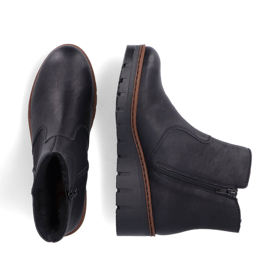 Rieker X9165-00 Womens Warm Lined Black Boots