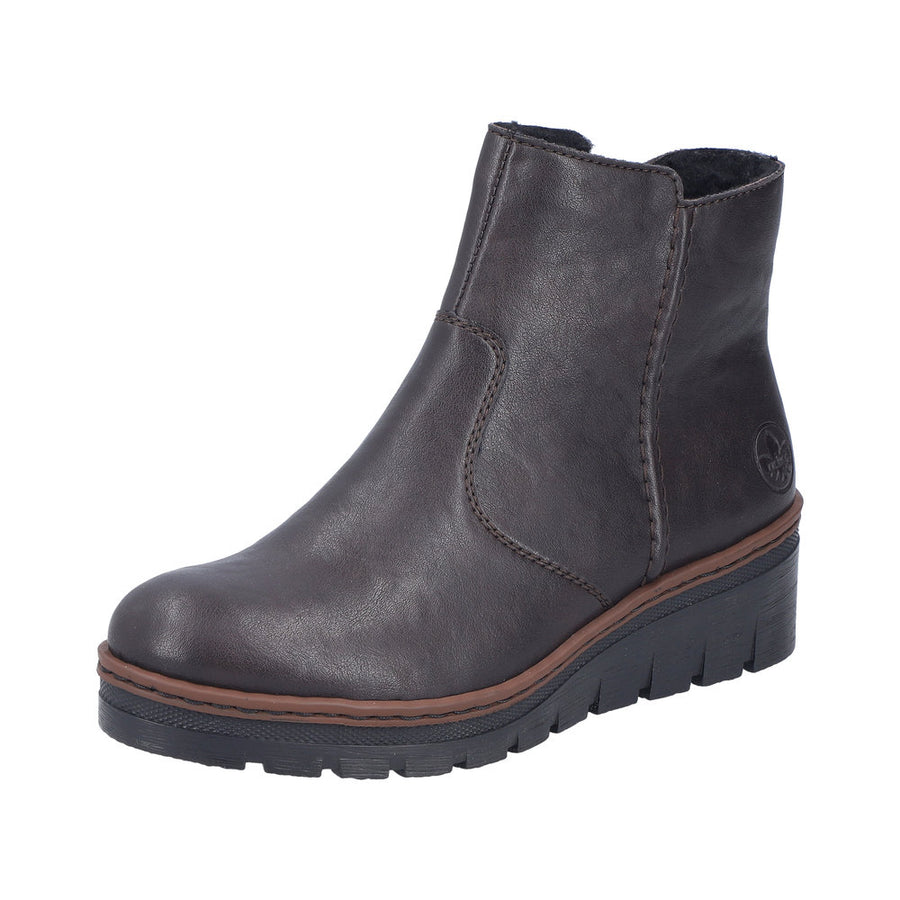 Rieker X9165-25 Brown Warm Lined Wedge Boots