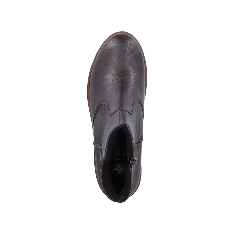 Rieker X9165-25 Brown Warm Lined Wedge Boots