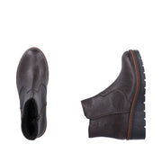 Rieker X9165-25 Brown Warm Lined Wedge Boots