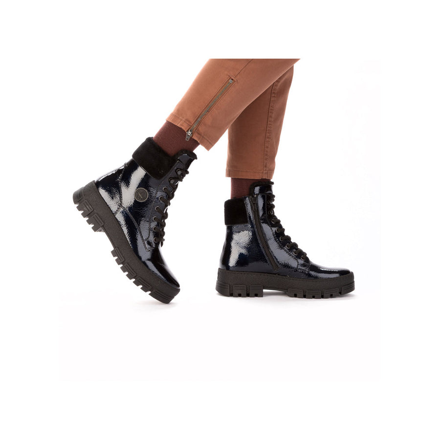 Rieker Y0220-14 Womens Wide Fit Warm Lined Blue Boots