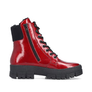Rieker Y0220-33 Womens Wide Fit Warm Lined Red Boots
