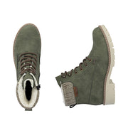 Rieker Y9118-54 Womens Waterproof Warm Lined Green Boots
