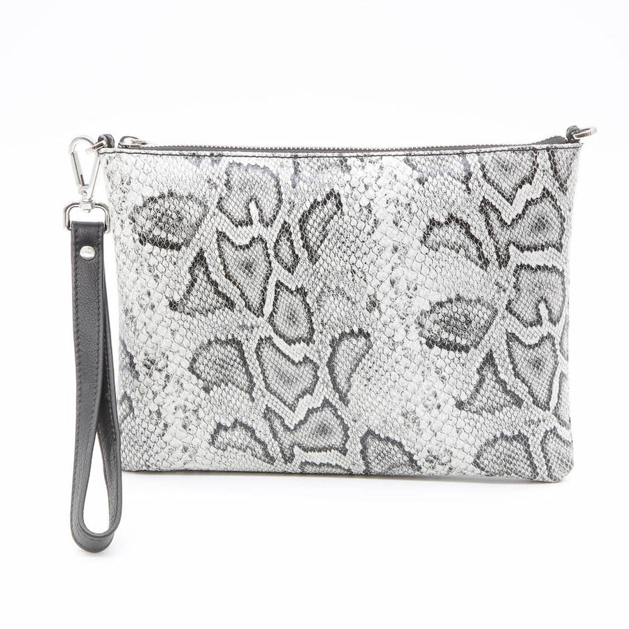 Lappella Yasmin Crossbody/ Clutch Bag Black Snake Leather
