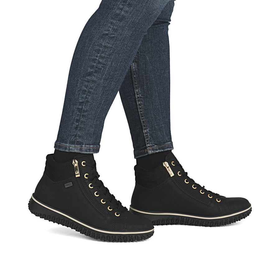Rieker Z4263-00 Womens Water Resistant Black Boots