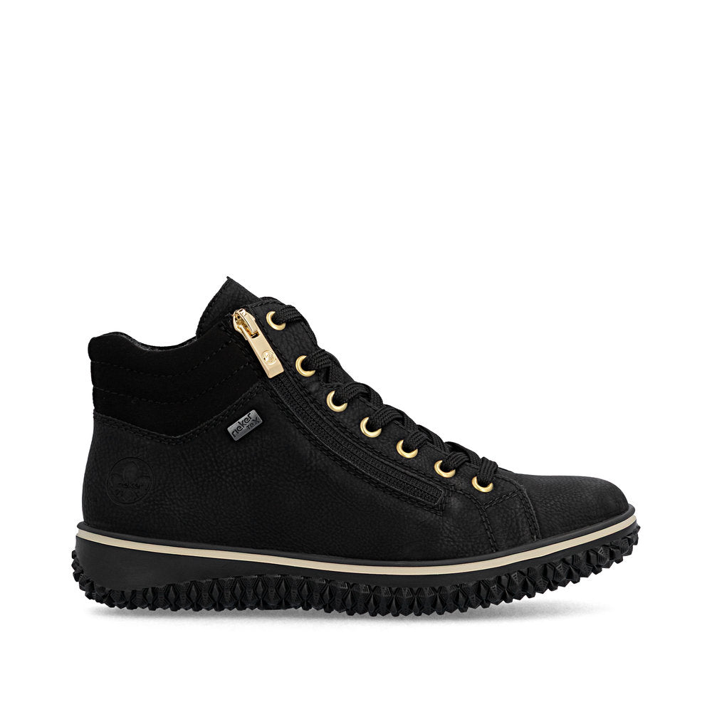 Rieker Z4263-00 Womens Water Resistant Black Boots