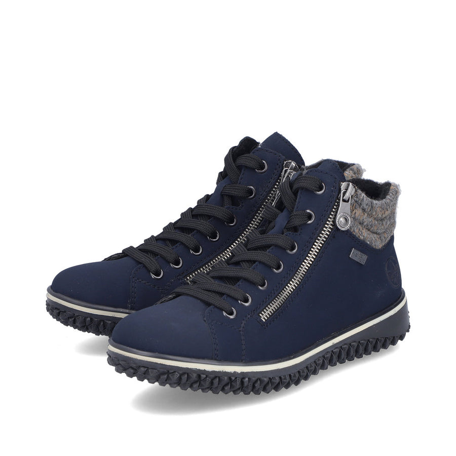 Rieker Z4263-14 Womens Water Resistant Blue Boots