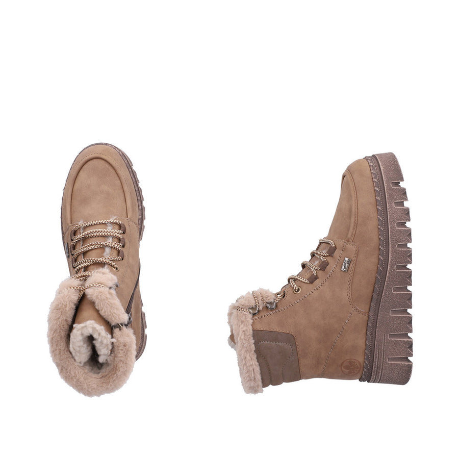Rieker Z8906-20 Oat Water Resistant Warm Lined Boots
