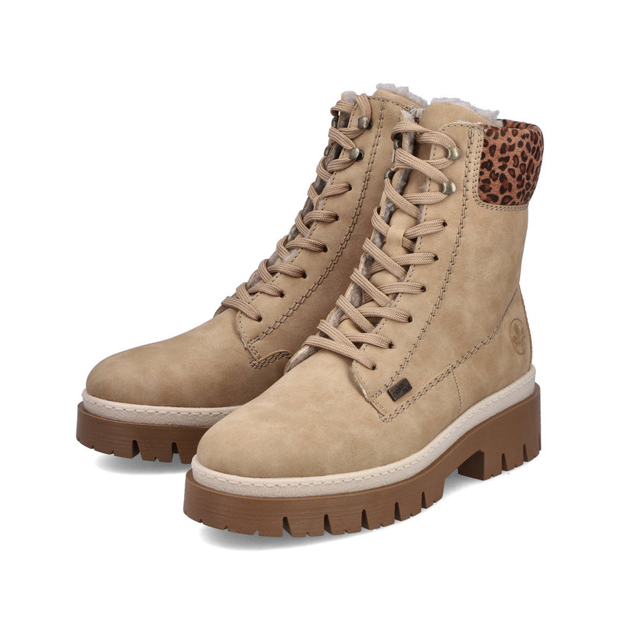 Rieker Z9430-60 Womens Waterproof Warm Lined Beige Boots