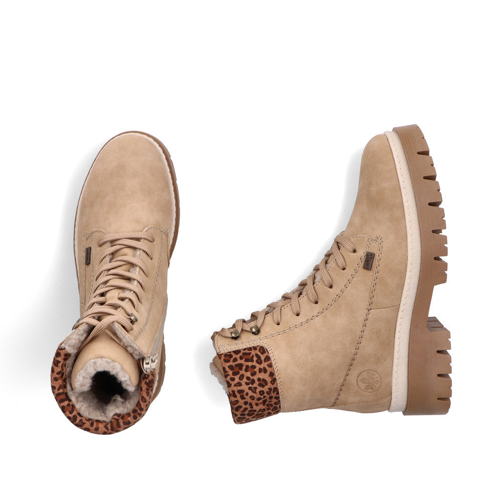 Rieker Z9430-60 Womens Waterproof Warm Lined Beige Boots