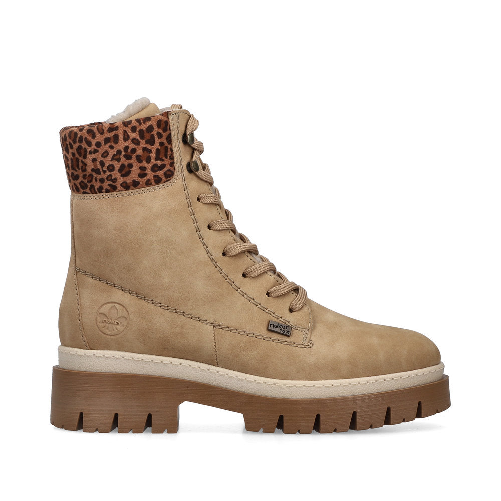 Rieker Z9430-60 Womens Waterproof Warm Lined Beige Boots