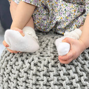 The Little Sock Company Frilly Non-Slip Stay-On Baby and Toddler Socks - Pearl White