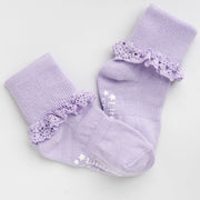 The Little Sock Company Frilly Non-Slip Stay-On Baby and Toddler Socks - Amethyst
