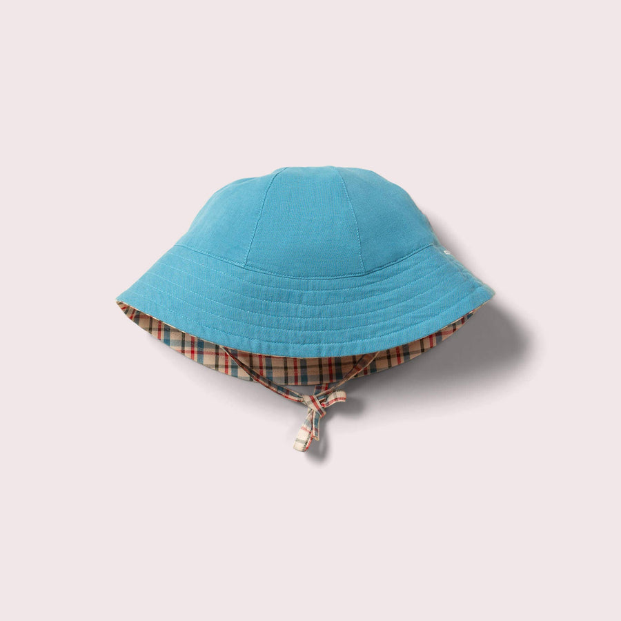 Little Green Radicals Checked Seersucker Reversible Sunhat