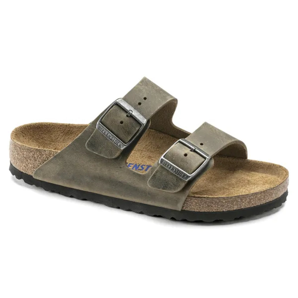 Birkenstock Arizona Soft Footbed Oiled Leather Unisex Faded Khaki 1019313 Sandals