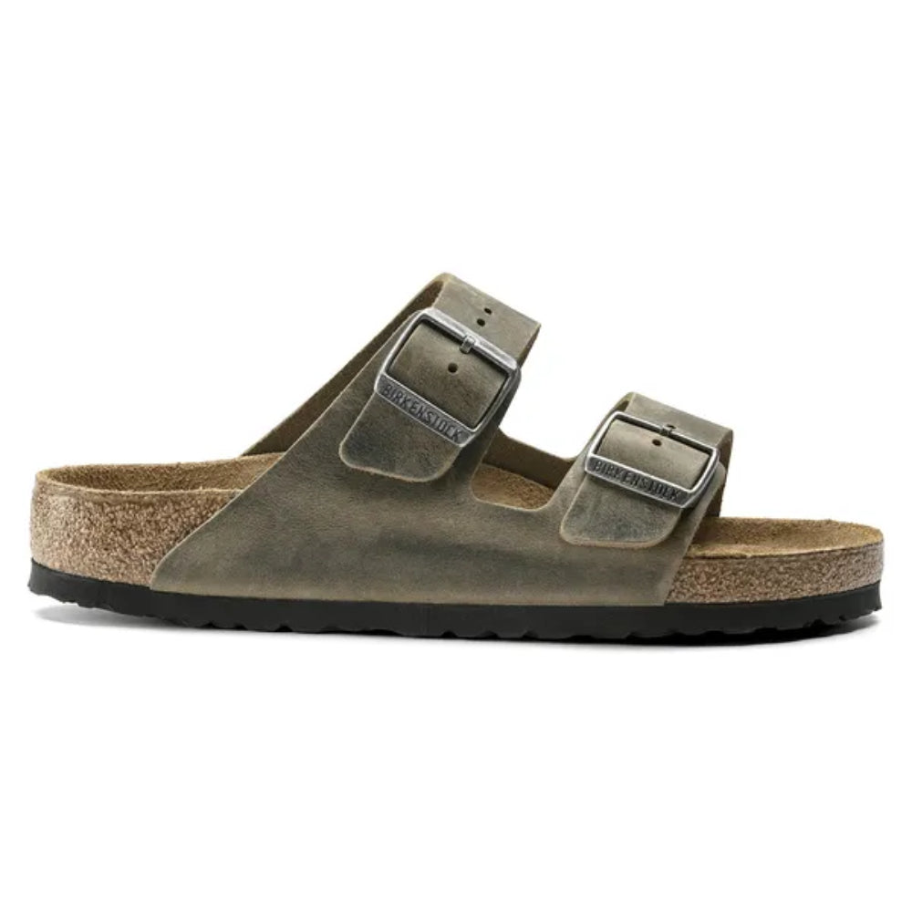 Birkenstock Arizona Soft Footbed Oiled Leather Unisex Faded Khaki 1019313 Sandals