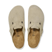 Birkenstock Boston Suede Leather Faded Khaki 1025844 Mule