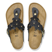 Birkenstock Gizeh Flower Leather Black 1026693 Sandals
