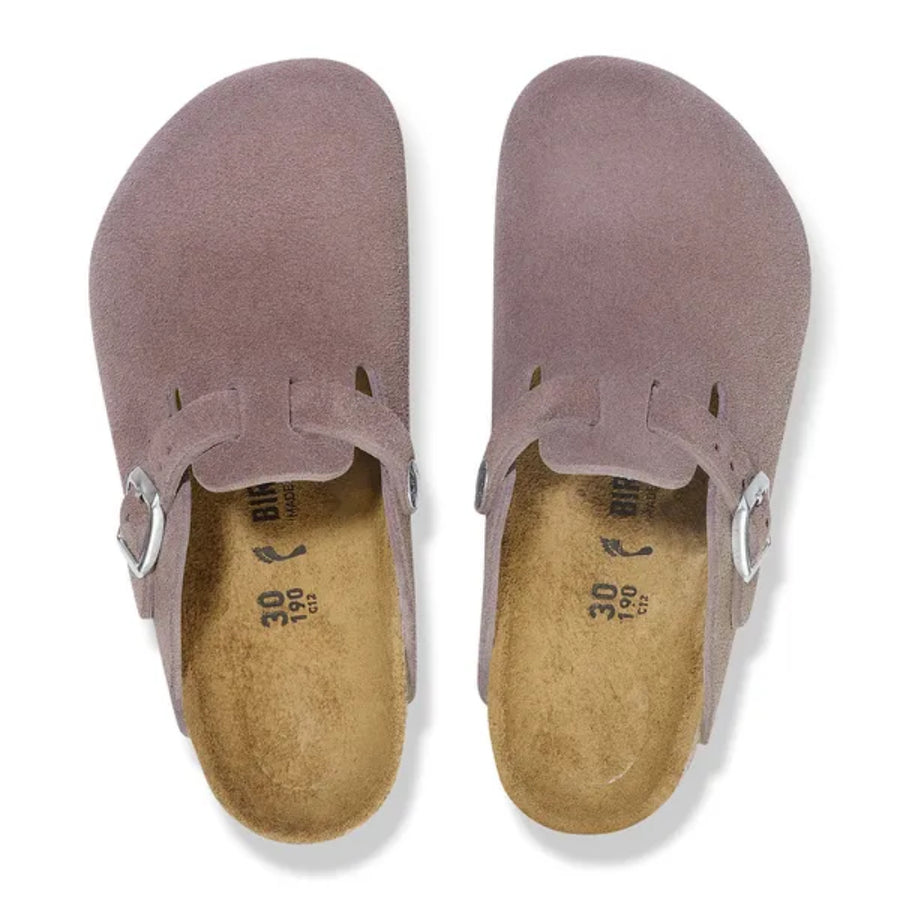 Birkenstock Boston Kids Suede Leather Faded Purple 1027894 Mule