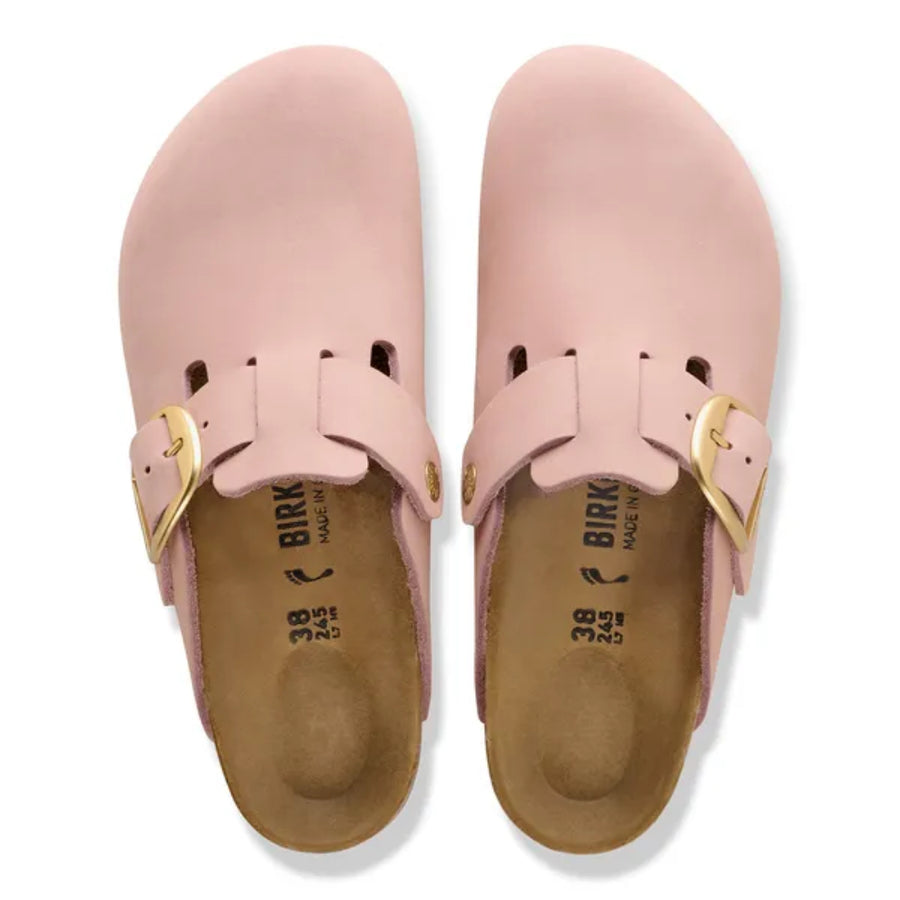 Birkenstock Boston Big Buckle Nubuck Leather Soft Pink 1031831 Mule