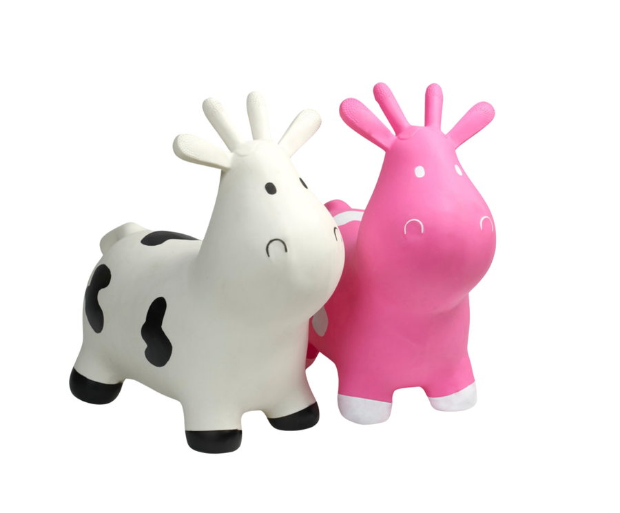 Happy Hopperz WHITE COW- Space Hopper For Little People