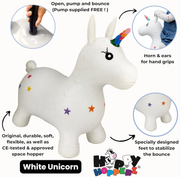Happy Hopperz WHITE UNICORN - Space Hopper For Little