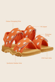 Grass & Air Kids Orange Colour-Changing Sandals