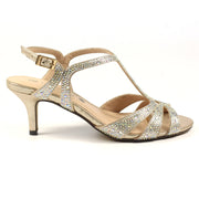 Lunar Francie Wide Fit Gold Evening Sandals