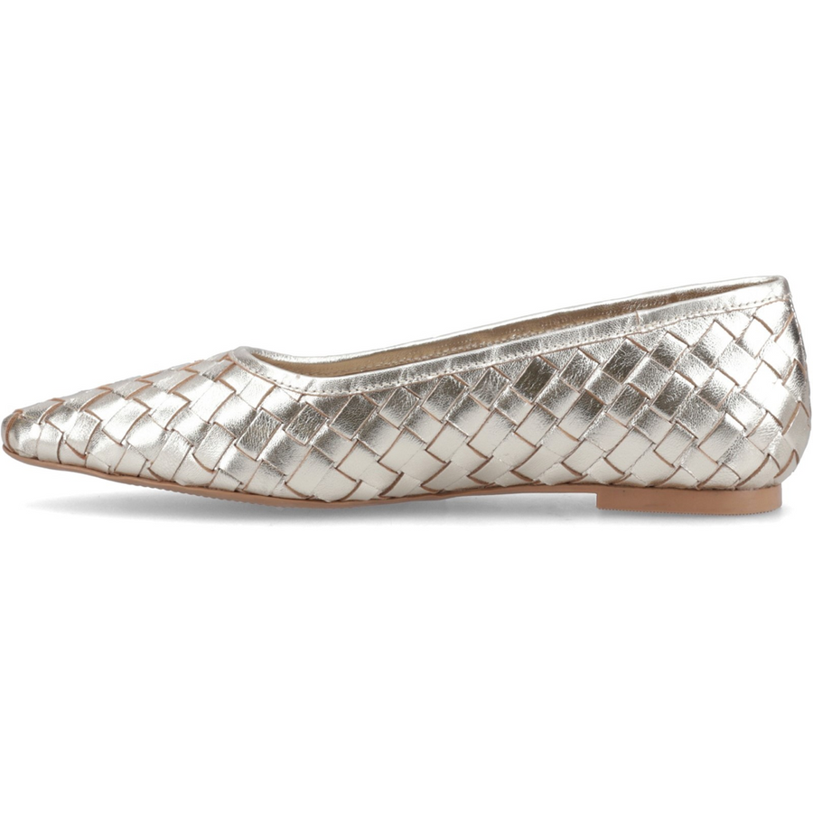 Hush Puppies Darla Woven Ballerina Gold Shoes