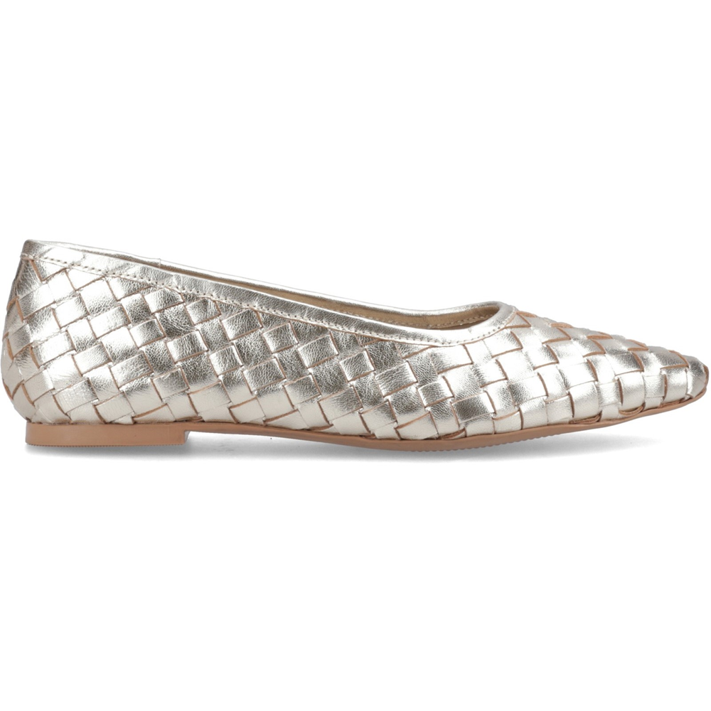 Hush Puppies Darla Woven Ballerina Gold Shoes