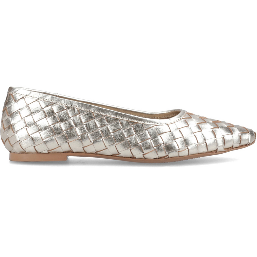 Hush Puppies Darla Woven Ballerina Gold Shoes