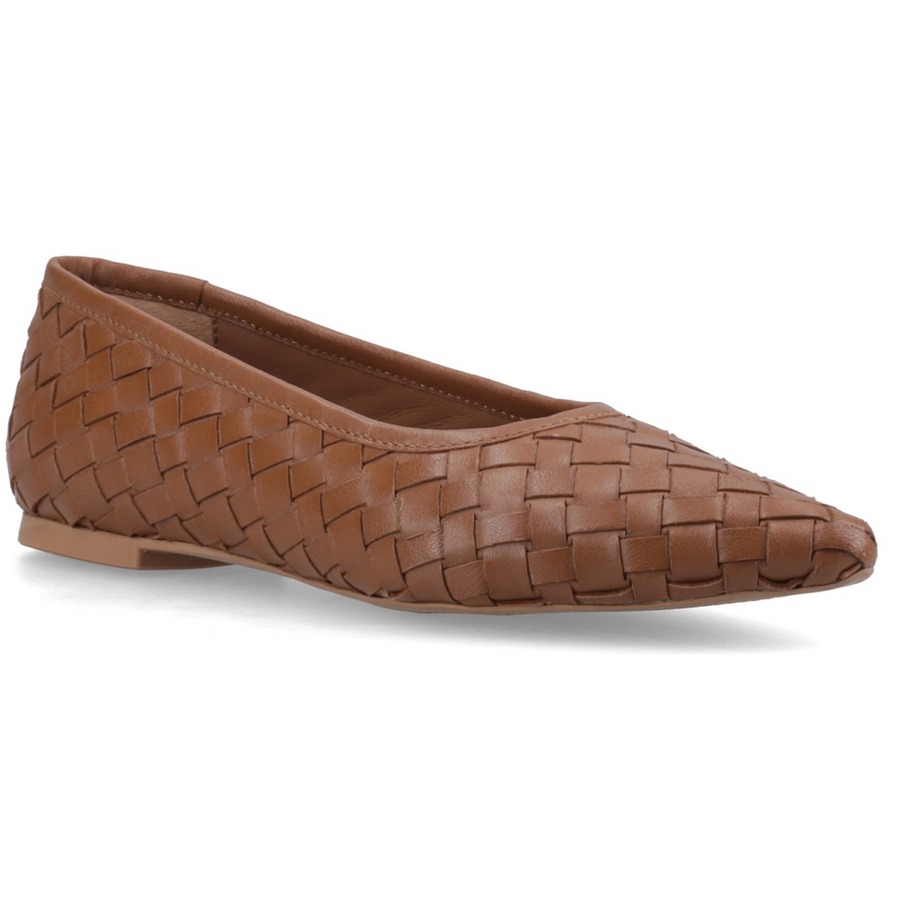 Hush Puppies Darla Woven Ballerina Tan Shoes