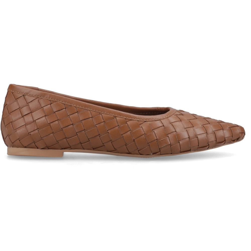 Hush Puppies Darla Woven Ballerina Tan Shoes