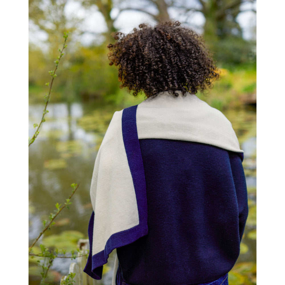 Chalk Joey Scarf - Navy/Cream