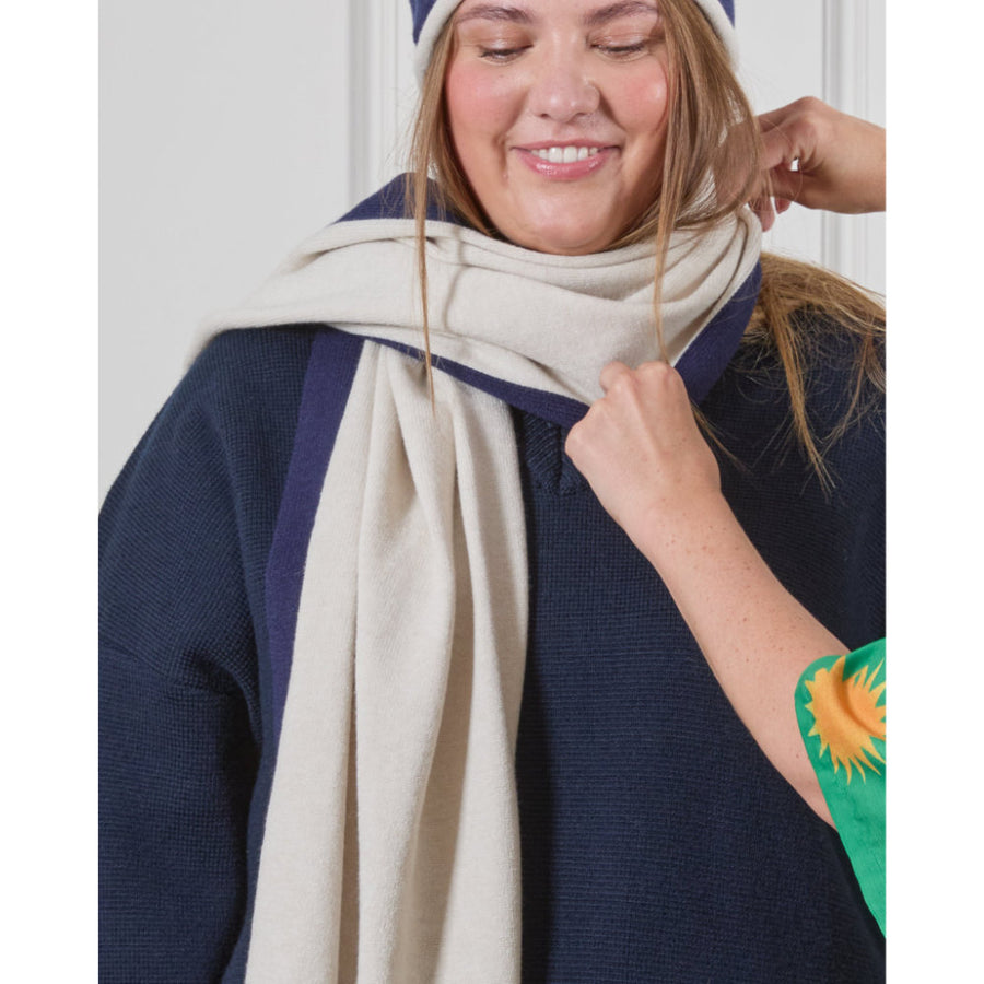 Chalk Joey Scarf - Navy/Cream