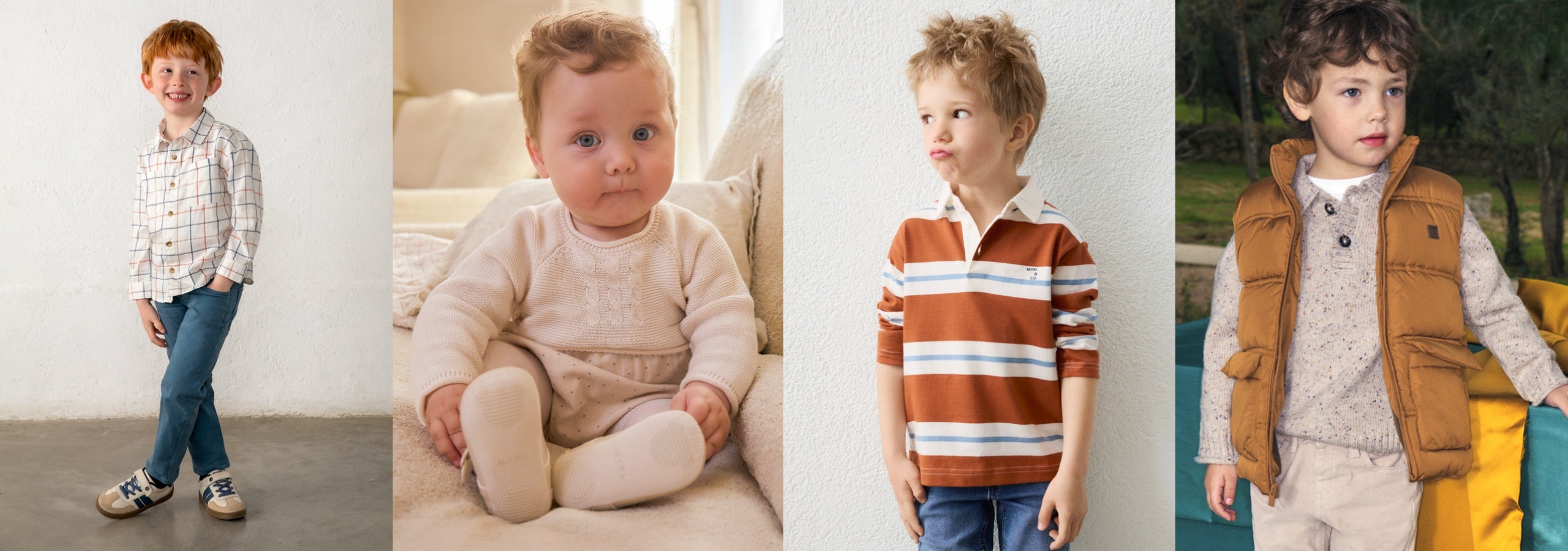 four children wearing Mayoral clothing